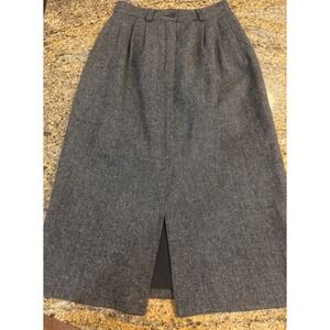 VTG Pendleton Knockabouts Wool Skirt Pleated‎ Midi Gray Black Size 10 27" USA